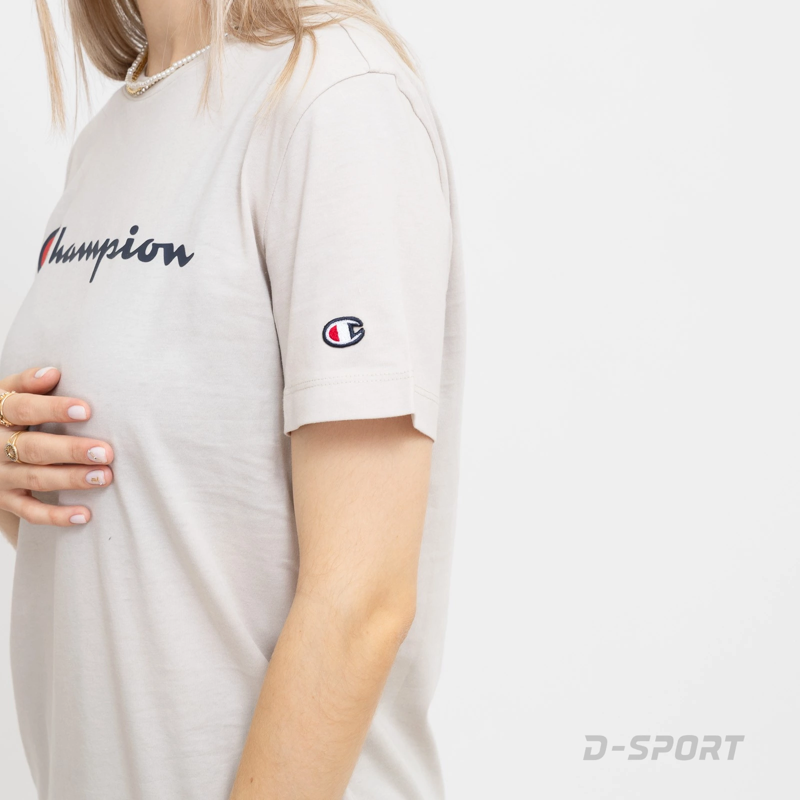 Men’s Short Sleeve T-Shirt Champion Crewneck Grey main image 1