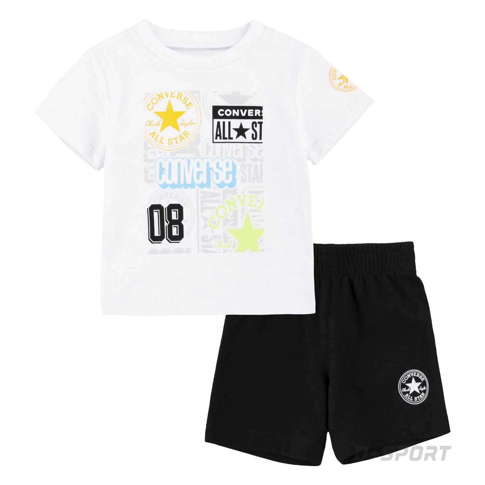 CONVERSE LOGO AOP SS TEE + SHORT SET
