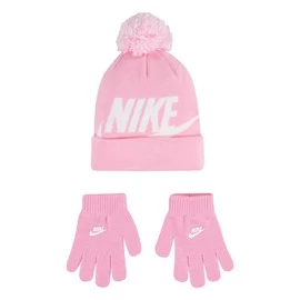 NIKE NAN SWOOSH POM BEANIE GLV SET