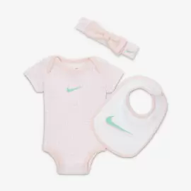 NIKE PIC-NIKE HEADBAND, BODYSUIT & BIB 3-PIECE SET